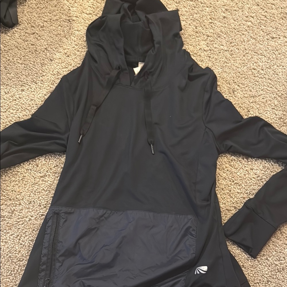 MARIKA Black Hooded Pullover with Pocket